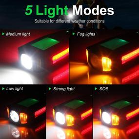 img 2 attached to 🚲 UZOPI Bike Lights Set - USB Rechargeable Front Headlight and Rear LED Bicycle Light, Super Bright with 5 Light Modes, Speedometer and Calorie Counter, Suitable for Road and Mountain Cycling - Men, Women, and Kids