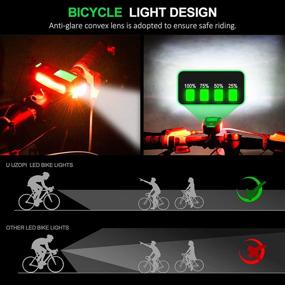 img 3 attached to 🚲 UZOPI Bike Lights Set - USB Rechargeable Front Headlight and Rear LED Bicycle Light, Super Bright with 5 Light Modes, Speedometer and Calorie Counter, Suitable for Road and Mountain Cycling - Men, Women, and Kids
