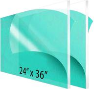 🔳 (2 pack) 1/8" thick clear acrylic sheets - 24" x 36" pre-cut plexiglass sheets for craft projects, signs, sneeze guards, and more - precision cut with laser, power saw, or hand tools logo