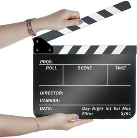 img 2 attached to 🎬 Neewer Acrylic 10x12in/25x30cm Dry Erase Director's Film Clapboard - Action Scene Clapper Board Slate with White/Black Sticks