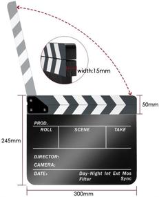 img 1 attached to 🎬 Neewer Acrylic 10x12in/25x30cm Dry Erase Director's Film Clapboard - Action Scene Clapper Board Slate with White/Black Sticks