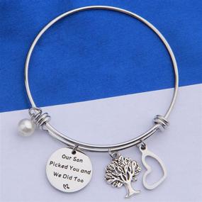 img 2 attached to 🎁 FEELMEM Daughter in Law Gift: Our Son Picked You and We Did Too Adjustable Wire Bangle Bracelet - Perfect Gesture for Appreciating a Special Daughter-in-Law