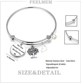 img 3 attached to 🎁 FEELMEM Daughter in Law Gift: Our Son Picked You and We Did Too Adjustable Wire Bangle Bracelet - Perfect Gesture for Appreciating a Special Daughter-in-Law