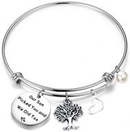 🎁 feelmem daughter in law gift: our son picked you and we did too adjustable wire bangle bracelet - perfect gesture for appreciating a special daughter-in-law logo