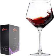 kosiun 23-ounce hand blown wine glasses - set of 🍷 4, lead free crystal, burgundy with large bowl and long stem логотип