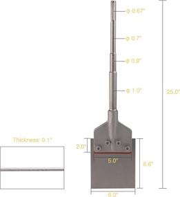 img 2 attached to 🧰 6-Inch Blade Scraper with 2-Foot Long Handle - CO-Z SDS-Max Chisel Bit for Efficient Tile Grout, Adhesive, Wallpaper, Thinset, Wood, Linoleum Flooring Removal - Rotary Hammer Drill Compatibility with SDS-Max Bits