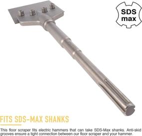 img 1 attached to 🧰 6-Inch Blade Scraper with 2-Foot Long Handle - CO-Z SDS-Max Chisel Bit for Efficient Tile Grout, Adhesive, Wallpaper, Thinset, Wood, Linoleum Flooring Removal - Rotary Hammer Drill Compatibility with SDS-Max Bits