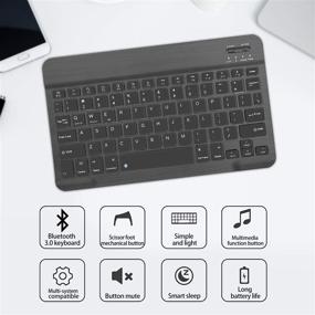 img 1 attached to 📱 Magnetic Stand Folio Cover for New iPad 10.2'' - Includes Detachable Wireless Keyboard and Pencil Holder, Black