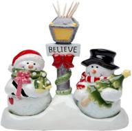 ❄️ snowman salt and pepper shaker set with toothpick holder by cosmos gifts logo