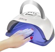 fingart uv led nail lamp 150w, 57pcs dual light beads nail dryer with 4 timer setting - gel nail polish lights for efficient gel nail curing logo