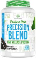 precise blend cookies and cream whey protein (2 lb), enhanced time-release protein blend logo