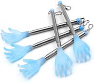 portable back scratchers for adults: unique finger-like design, 5 pack, extendable 17.5” long with telescoping handle - easy itch relief for men and women logo