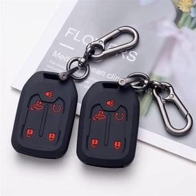 img 4 attached to 🔑 JKCOVER 2PCS Smart Key Fob Case Cover for 2019-2021 Chevrolet Chevy Silverado & GMC Sierra 1500/2500HD/3500HD - Accessories Silicone Black Remote Key Chain Protector (5 Button)