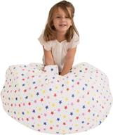 xl white star bean bag cover - premium cotton canvas chair for stuffed animals & toy storage, 40-inch, ideal solution for pillows/toys/blankets/plush toys логотип