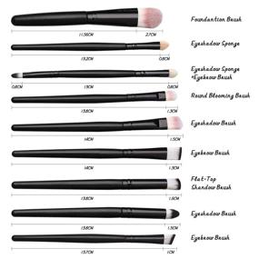 img 1 attached to 🖌️ Tenmon 20-Piece Eye Brush Set: Eyeshadow, Eyeliner, Blending, Crease Kit for Makeup - Brushes for Foundation, Eyebrow, Blush, Concealer (Black)