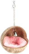 🥥 popetpop coconut shell bird house and hamster coconut hideaway with coco nest and soft mat - ideal for hamsters, rats, and birds - random color логотип