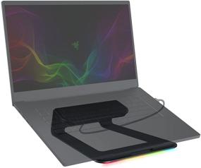 img 3 attached to 🖥️ Razer Laptop Stand Chroma: Customizable RGB Lighting - Ergonomic Design - Anodized Aluminum Build - 3x USB 3.0 Hub - Matte Black Finish