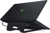 🖥️ razer laptop stand chroma: customizable rgb lighting - ergonomic design - anodized aluminum build - 3x usb 3.0 hub - matte black finish logo