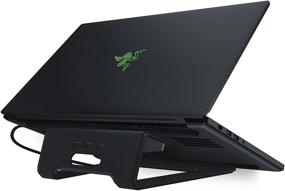 img 4 attached to 🖥️ Razer Laptop Stand Chroma: Customizable RGB Lighting - Ergonomic Design - Anodized Aluminum Build - 3x USB 3.0 Hub - Matte Black Finish