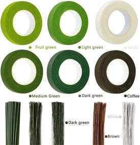 img 2 attached to 🌸 SEO friendly Floral Arrangement Kit, includes 6 Rolls of Floral Tape, 220 pcs of Floral Stem Wire (18/22/26 Gauge) for Bouquet Flowers Wrapping, Crafts Making, and more