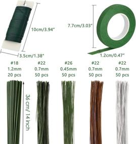 img 3 attached to 🌸 SEO friendly Floral Arrangement Kit, includes 6 Rolls of Floral Tape, 220 pcs of Floral Stem Wire (18/22/26 Gauge) for Bouquet Flowers Wrapping, Crafts Making, and more