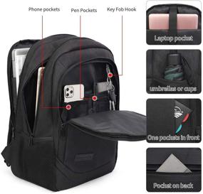 img 2 attached to 🎒 Innovative Monsdle Travel Laptop Backpack: Secure, Water Resistant, USB Charging Port | Ideal for College Students Fits 15.6 Inch Laptop (Black)