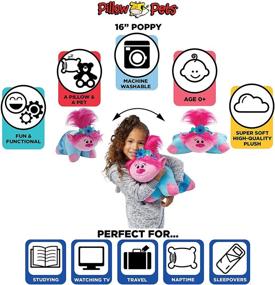 img 3 attached to 🌈 Pillow Pets DreamWorks Poppy Stuffed Animal – Trolls World Tour Plush Toy: A Dreamy Companion for Trolls Fans