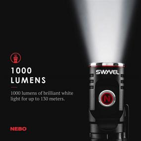 img 3 attached to 🔦 NEBO SWYVEL 1000-Lumen Rechargeable Flashlight: Compact EDC Light with 90° Rotating Head; 5 Light Modes; Smart Power Control - 6907, Black