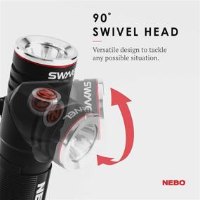 img 2 attached to 🔦 NEBO SWYVEL 1000-Lumen Rechargeable Flashlight: Compact EDC Light with 90° Rotating Head; 5 Light Modes; Smart Power Control - 6907, Black