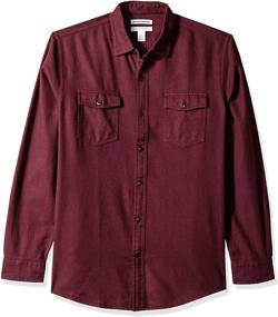 img 4 attached to Burgundy Men's Clothing and Shirts: Amazon Essentials Regular Fit Long Sleeve Collection