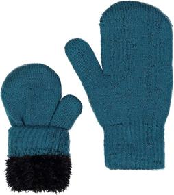 img 2 attached to 🧤 ZEHU Unisex Kids Toddler Soft Plush Knit Faux Fur Lining Warm Winter Mittens - Cozy and Cute Cold Weather Accessories