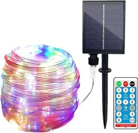 img 4 attached to Enhanced ITICdecor Solar Fairy Lights with Remote Control - 200 Multicolored LEDs for Outdoor Christmas Decoration