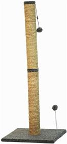 img 3 attached to 🐱 Beige Fleece Base 15-inch Sea Grass Scratching Post for Cats by Cat Craft