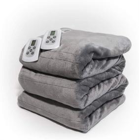 img 4 attached to Gray Westerly Microlight Electric Heated Blanket - King Size with Dual Controllers for Improved SEO