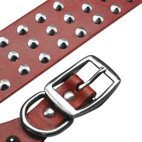 img 1 attached to Genuine Leather Studded Rivet Dog Collar by PET ARTIST - Heavy Duty Pet Collars for Enhanced SEO