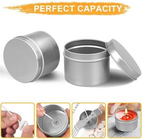 img 2 attached to DINGPAI 12pcs Candle Tins: Round 2oz Metal Containers for Candle Making, Party Favors, Spices & Gifts