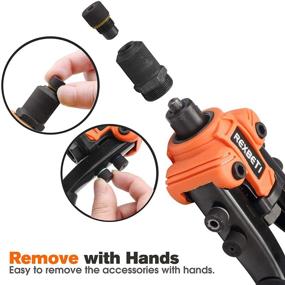 img 1 attached to 🔧 REXBETI 10.5-Inch Hand Rivet Gun: Heavy Duty Tool with 5 Replaceable Heads, Ideal for Repair and DIY Projects