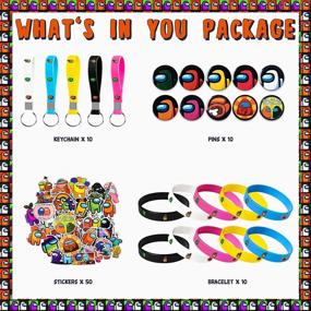 img 3 attached to 🎮 80 Piece KRUEGER Party Supplies Pack for Video Game Fans - Includes 10 Key Chains, 10 Bracelets, 10 Button Pins, and 50 Stickers for Game Themed Parties