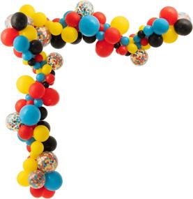 img 4 attached to 🎈 Superhero Theme Balloon Arch Garland Kit: Vibrant Blue Red Yellow Black Balloons with Confetti - 90 Pack - Perfect for Birthday, Baby Shower, and Kids Party Decorations!