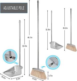 img 3 attached to 🧹 Efficient Floor Cleaning Solution: VOOWO Broom and Dustpan Set with Long Handle and Stainless Steel Combo for Home - Perfect for Sweeping Dog Hair