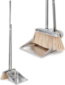 img 4 attached to 🧹 Efficient Floor Cleaning Solution: VOOWO Broom and Dustpan Set with Long Handle and Stainless Steel Combo for Home - Perfect for Sweeping Dog Hair