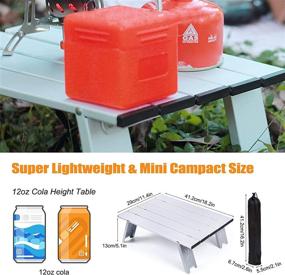 img 3 attached to Portable Mini Folding Beach Picnic Table: Ultralight Aluminum Outdoor BBQ Camping Table with Carry Bag – Ideal for Travel & Hiking (Silver)