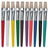 🖌️ charles leonard creative arts 10-pack flat tip paint brushes, short stubby plastic handle with hog bristle - assorted colors, 7.5 inch: 73290 logo