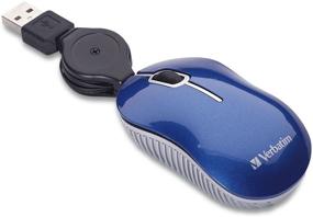 img 4 attached to 🖱️ Commuter Series Blue Verbatim USB Corded Mini Travel Optical Wired Mouse for Mac and PC