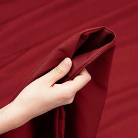 img 3 attached to 🛏️ Empyrean Bedding Premium King Flat Sheet, 110 GSM Double Brushed Microfiber Flat Bed Sheet, Burgundy Red - Shrink & Fade Free Top Sheet