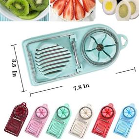 img 1 attached to Egg Slicer for Hard Boiled Eggs - Multipurpose Cutter, Stainless Steel Wire with 2 Slicing Styles - Ideal for Food, Vegetables, Fruits, Strawberries, Mushrooms & Kiwis (Pure White)