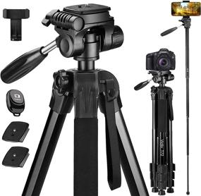 img 4 attached to 📷 Victiv 72-inch Aluminum Camera Tripod: Lightweight & Compact for Travel with Swivel Head - Ideal for Canon Nikon DSLR Video Shooting - Black