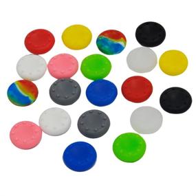 img 3 attached to VizGiz 20pcs Rubber Silicone Analog Controller Thumb Stick Grip Covers for PS3, PS4, PS2, Xbox 360, Xbox One - Enhance Gaming Experience (10 Pairs)