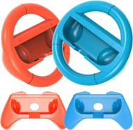 🎮 heystop nintendo switch & 2021 oled model joy-con grip kit with racing switch steering wheel – ultimate comfort for mario kart 8 deluxe! (red & blue) логотип