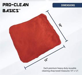 img 1 attached to Premium Heavy Duty Green Cleaning Shop Towels, Commercial Grade, Reusable 100% Cotton - Pro-Clean Basics A21841